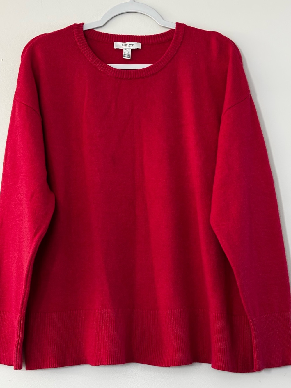 b. young Women’s Crewneck Sweater in Vibrant Red- size XL